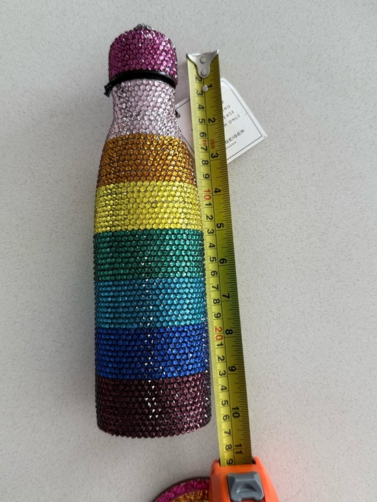 NWT Kurt Geiger London Bedazzled Crystal Quench Bottle 17oz Rainbow Charm 2 avai - Picture 9 of 10